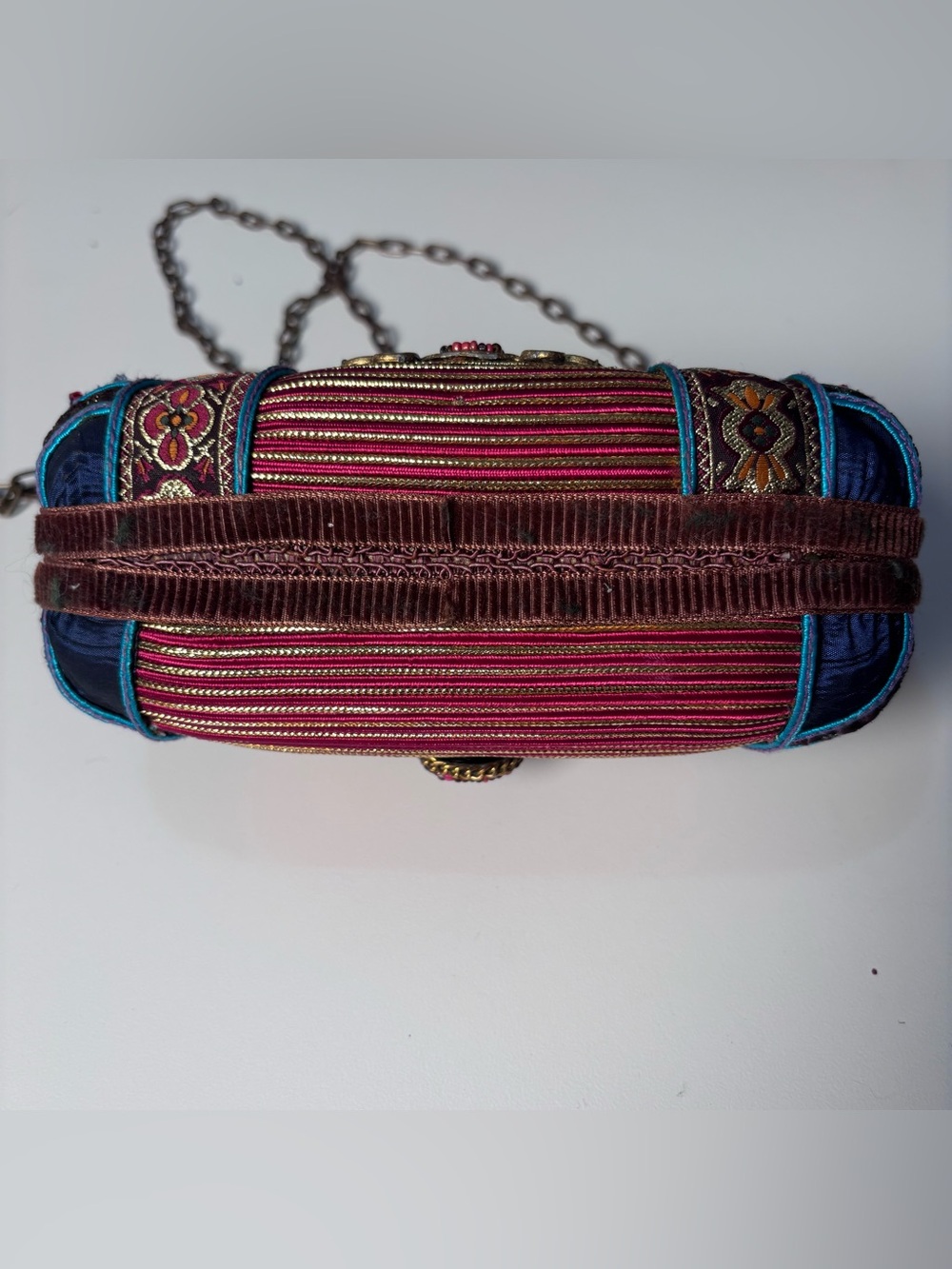 Mary Frances Beaded Clutch Evening Bag Jeweled Embellished Vintage Boho Purse - Picture 2 of 13